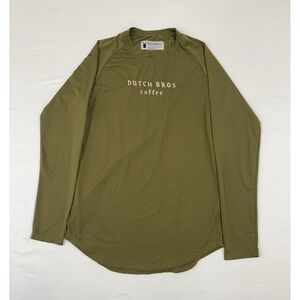 Dutch Bros Coffee Medium Olive Green Long Sleeve Performance Shirt Dutchwear